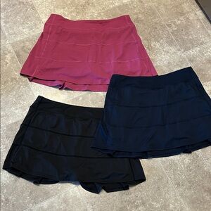 Set of Three Skorts in Pink, Black, and Navy Real Essentials Size 2x